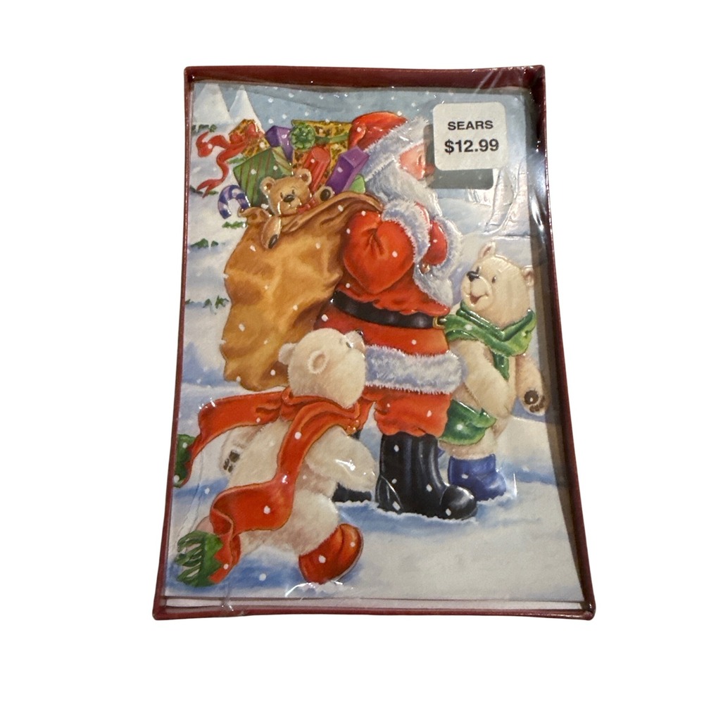 Sears Christmas Cards 18 Count Santa Teddy‎ Bear Sealed 2005